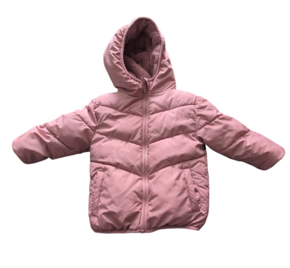 Swiss Tech Baby & Toddler Girls Puffer Jacket 3T Coastal Coral Hooded EUC